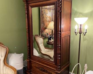 Wonderful carved English oak armoire