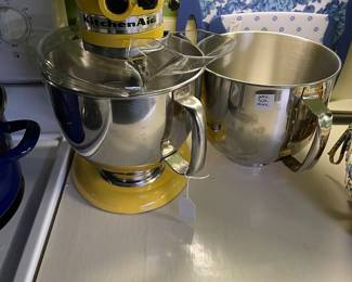 Yellow KitchenAid mixer with extra large mixing bowl
