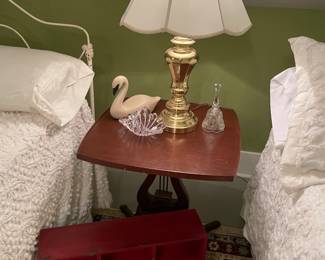 1940’s mahogany lyre base parlor table