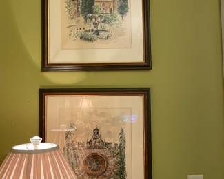 Pair of Jera gouache architectural studies