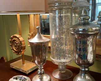 Part of a large collection of mercury glass collection