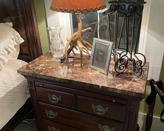 Kincaid mahogany with marble top chest