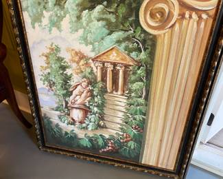 Italian garden painting oil on canvas