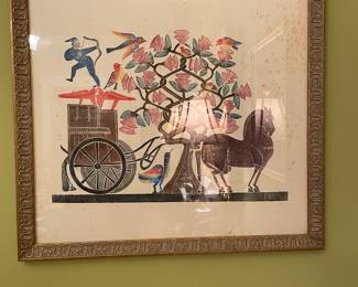 Wonderful Oriental colored rubbing