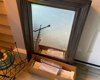 One of two Restoration Hardware bathroom cabinets