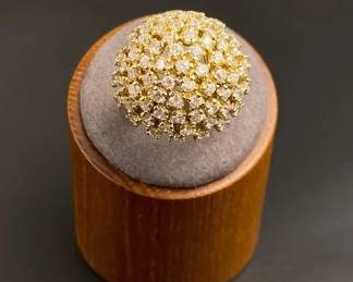 Sterling silver cluster ring size 7.75