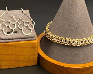 Sterling silver italy 2 tone bracelet