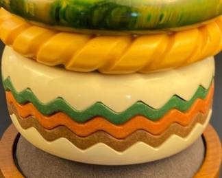 Vintage 80’s puzzle bangle, and 2 more