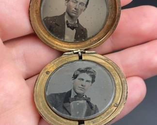 Antique 1800’s locket with Daguerreotypes