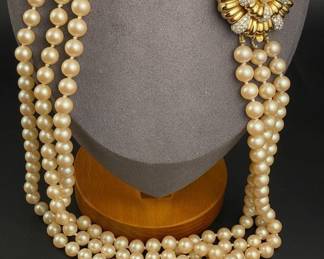Amazing Givenchy 1977 3 strand pearl necklace