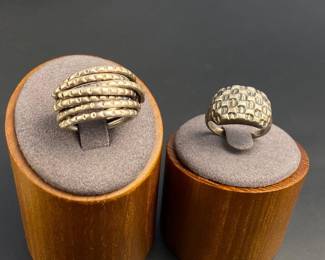 Two sterling rope shaped rings 15.78 grams