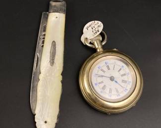 Antique Silver Folding Fruit Knife, Sheffield 1876
