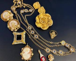 Cameo, rhinestone and more jewelry