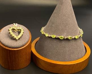 Sterling silver bracelet and pendant 17grams