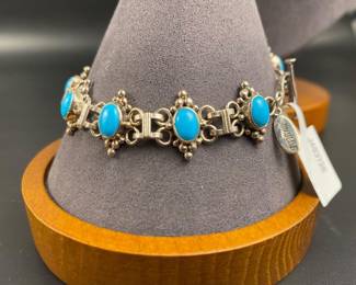 Sterling Samuel B designer turquoise necklace
