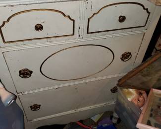 Painted wood chest is for sale