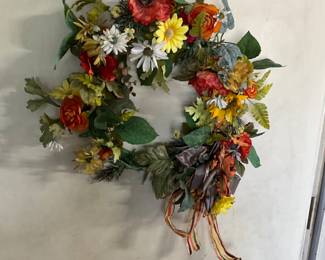 Wreath on garage door