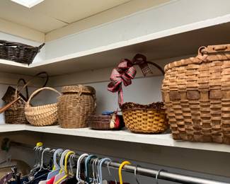 Baskets in master bedroom closet 