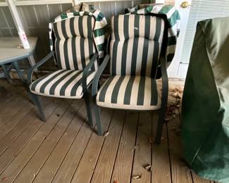 2 chairs with cushions & covers