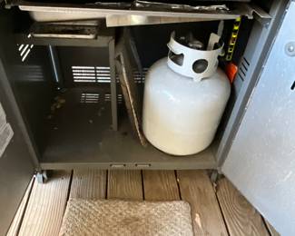 Inside of grill storage