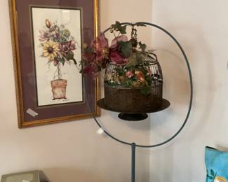 Bird cage on stand - picture