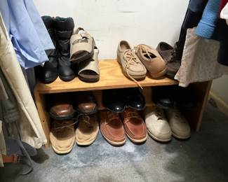 Shoes in master bedroom closet 