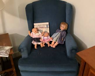 Chair with baby dolls