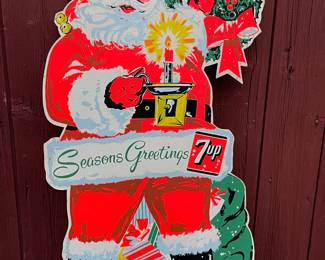 Vintage 7Up Santa Christmas Store Advertising Display