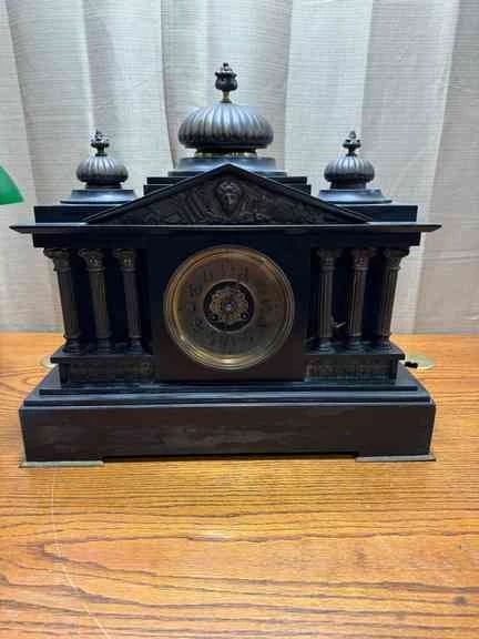 001 Jules Rolez Limited Paris Marble Brass Clock