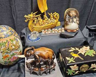 Asian Porcelain Egg And More