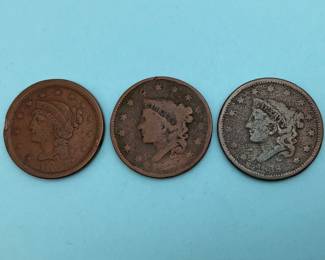 Three US Large Cents