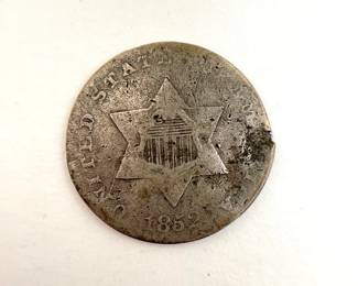 1852 US 3 Cent Silver