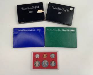 1980, 1981, 1983 and 1995 Proof Sets