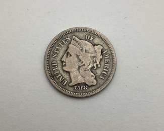 1868 US 3 Cent Nickel