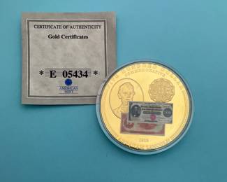Licoln Gold Certificate Proof Commemorative Coin