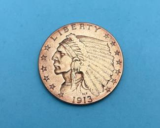1913 US Gold $2.50 Indian 
