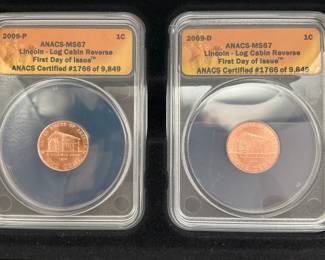 2009-P and 2009-D Licoln Log Cabin Cents