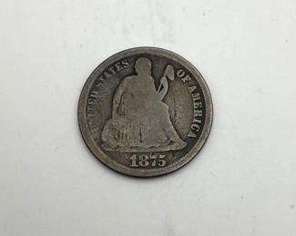 1875-CC US Liberty Seated Dime.