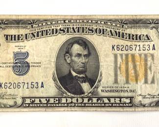 1934 A $5 World War II North Africa Emergency Note