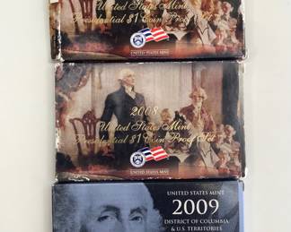 2007-2008 $1 Coin Proof Sets & 2009 DC and US Territory Proof Set