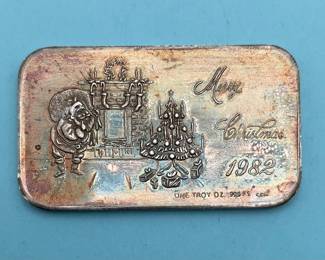 1983 Merry Christmas 1 Oz Silver Bar