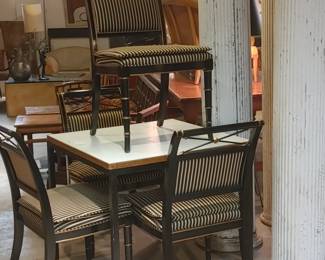 BLACK LACQUERED NEOCLASSICAL CHAIRS