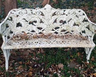 Iron Park Bench, 34" x 55.5" x 18"
