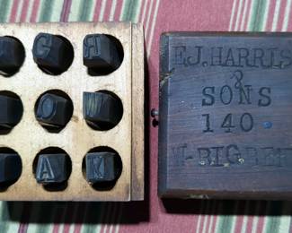 E.J. Harris & Sons 140 W-Big Bend Steel Stamping Dyes In Wood Case