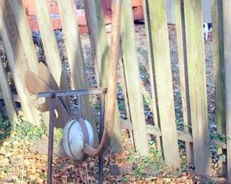 Metal Yard Art Balancing Ostrich, 71.5" Tall