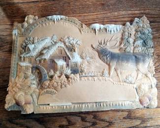Resin Deer Statuette, 27.5", Vintage Cardboard Calender Holders, Deer Trivot, And More