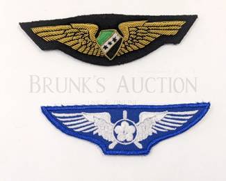 (2) FOREIGN MILITARY PATCHES
(1) SOUTH KOREA AIR FORCE PILOT WING PATCH, 3.5"
(1) IRAQ AIR FORCE PILOT WINGS PATCH, 4"