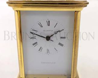 TIFFANY & CO. BRASS CARRIAGE CLOCK
QUARTZ MOVEMENT
COMMEMORATIVE - ENGRAVED ON TOP