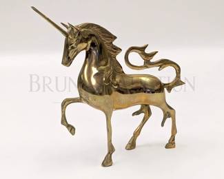 VINTAGE LARGE BRASS UNICORN