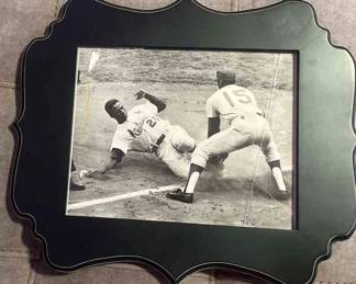 A Pennant Blackandwhite Photo Of Lou Brock